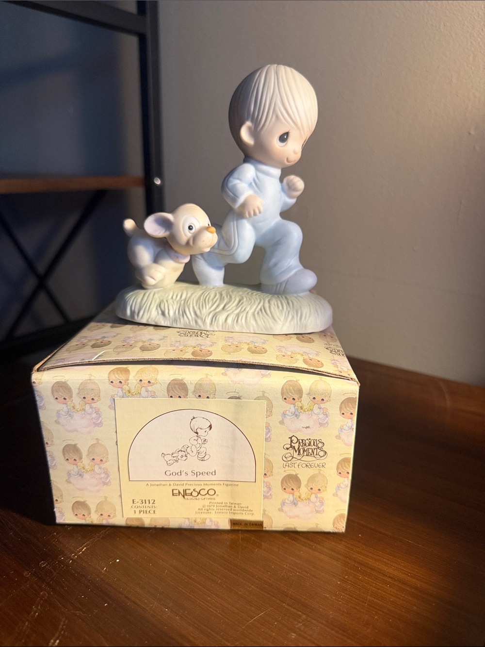 Enesco Precious Moments Figurine in Light Blue and Cream